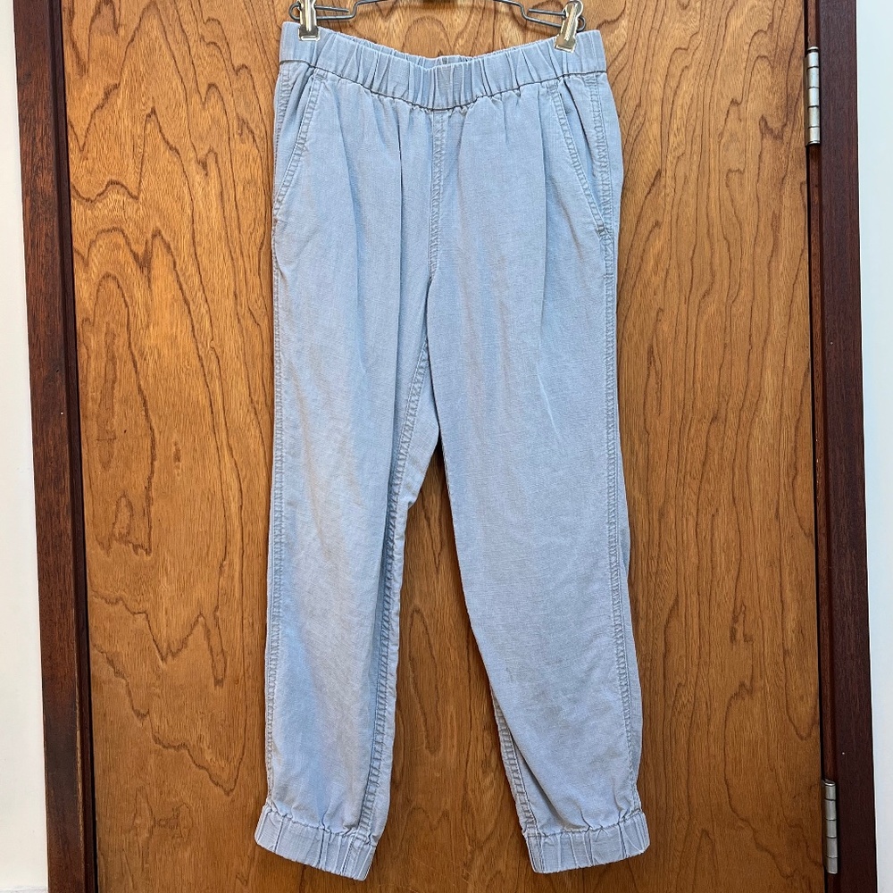 J Crew Linen Jogger Pants Gray Women’s 00 XXS